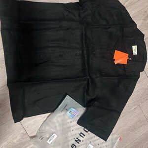 YoungLA Black Short-Sleeve Shirt Jacket